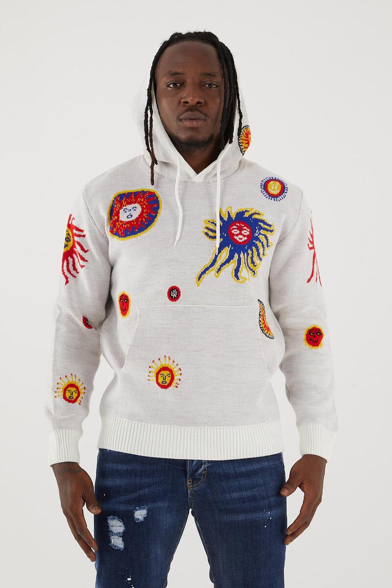 Men's Pullover Hoodie-White