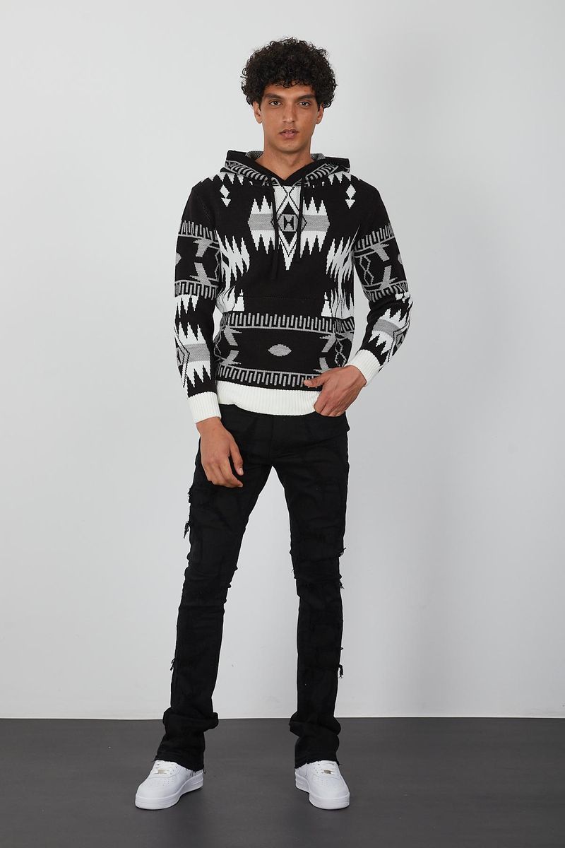 Men's Pullover Hoodie-Black