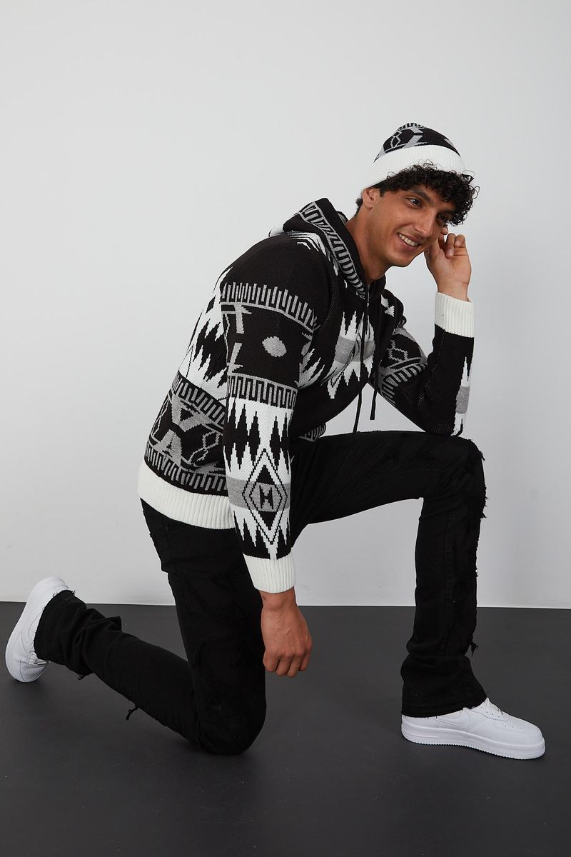Men's Pullover Hoodie-Black