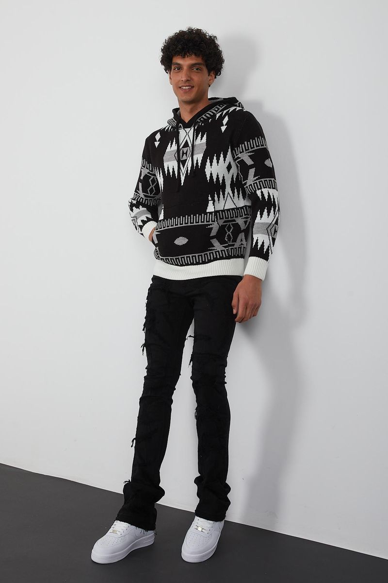 Men's Pullover Hoodie-Black