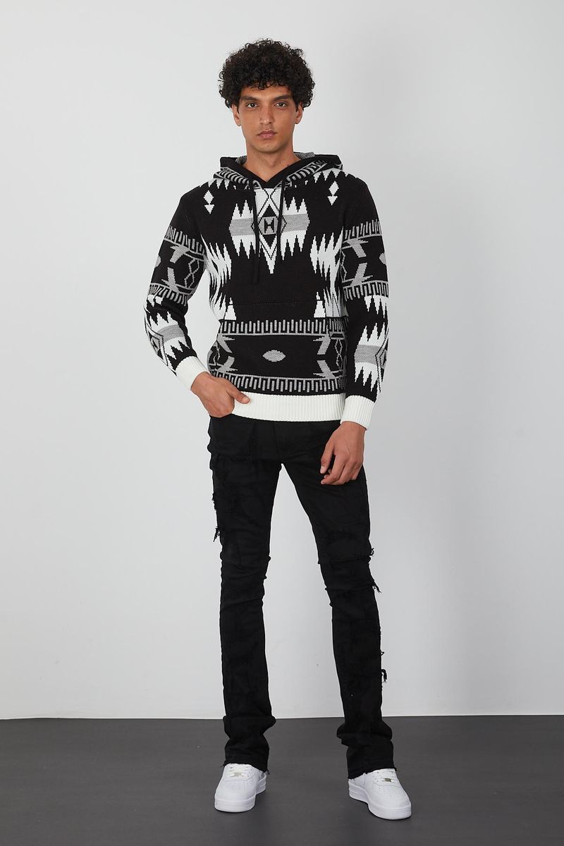 Men's Pullover Hoodie-Black