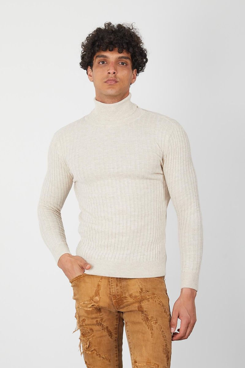 Men's Turtleneck- Sand