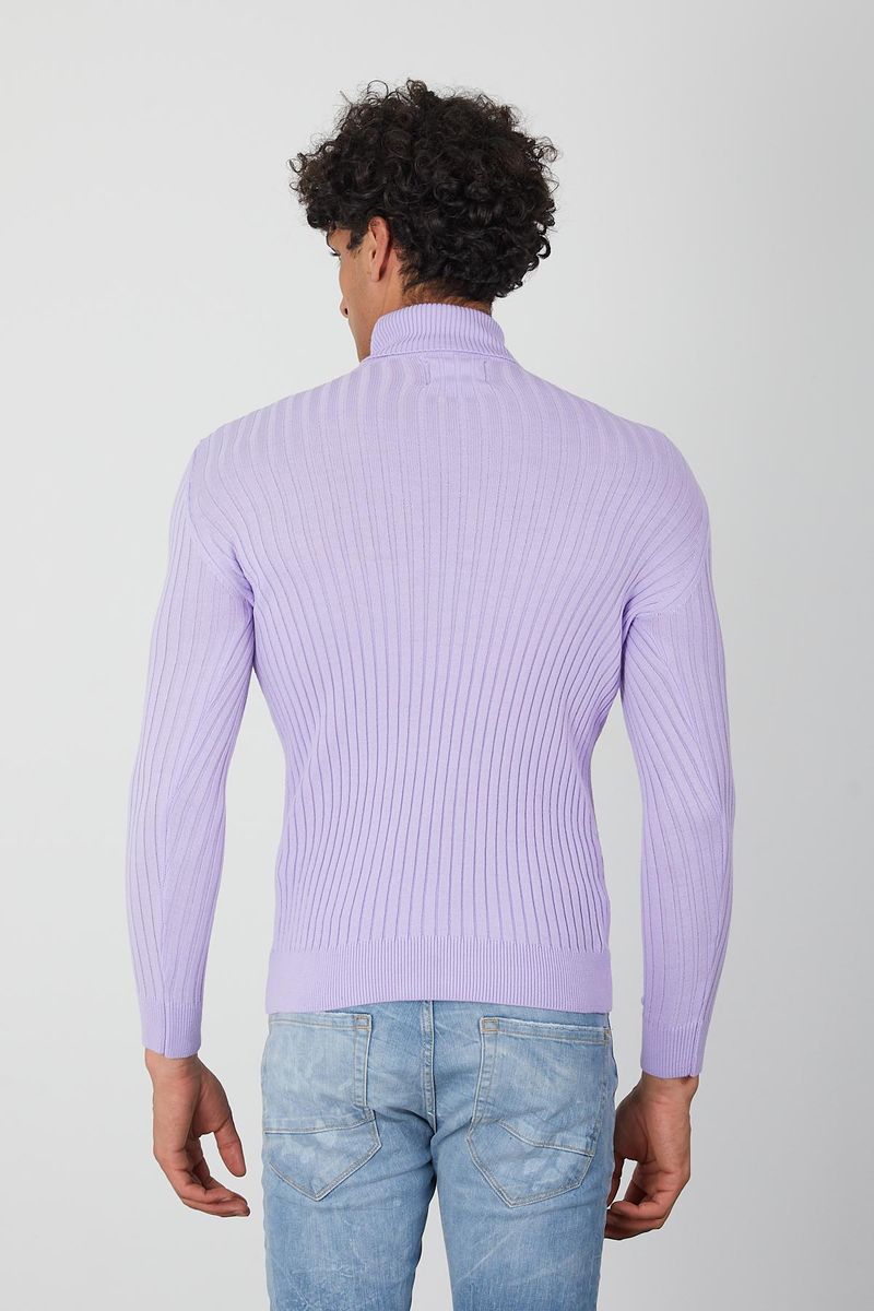 Lavender Men’s Turtleneck Sweater - Soft Knit Pullover