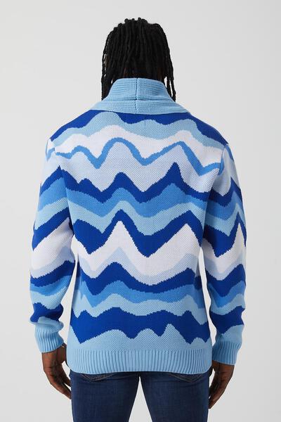 Men's Buttondown Cardigan- Sky