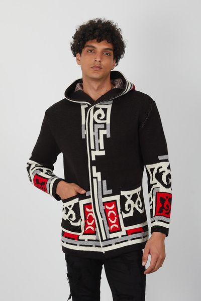 Azteca Zip Up Knit Men's Hoodie
