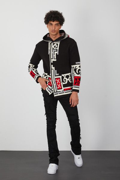 Azteca Zip Up Knit Men's Hoodie
