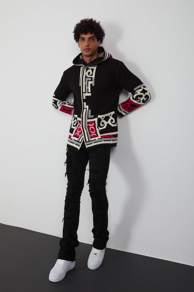 Azteca Zip Up Knit Men's Hoodie