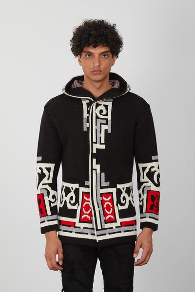 Azteca Zip Up Knit Men's Hoodie