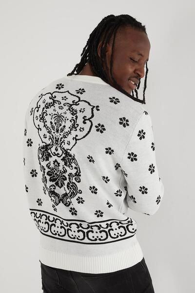 Men's Crewneck-White & Black