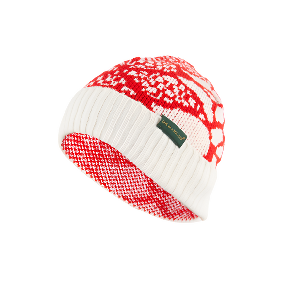 Red and White Beanie Hat