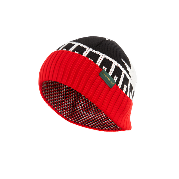 Black and Red Beanie Hat