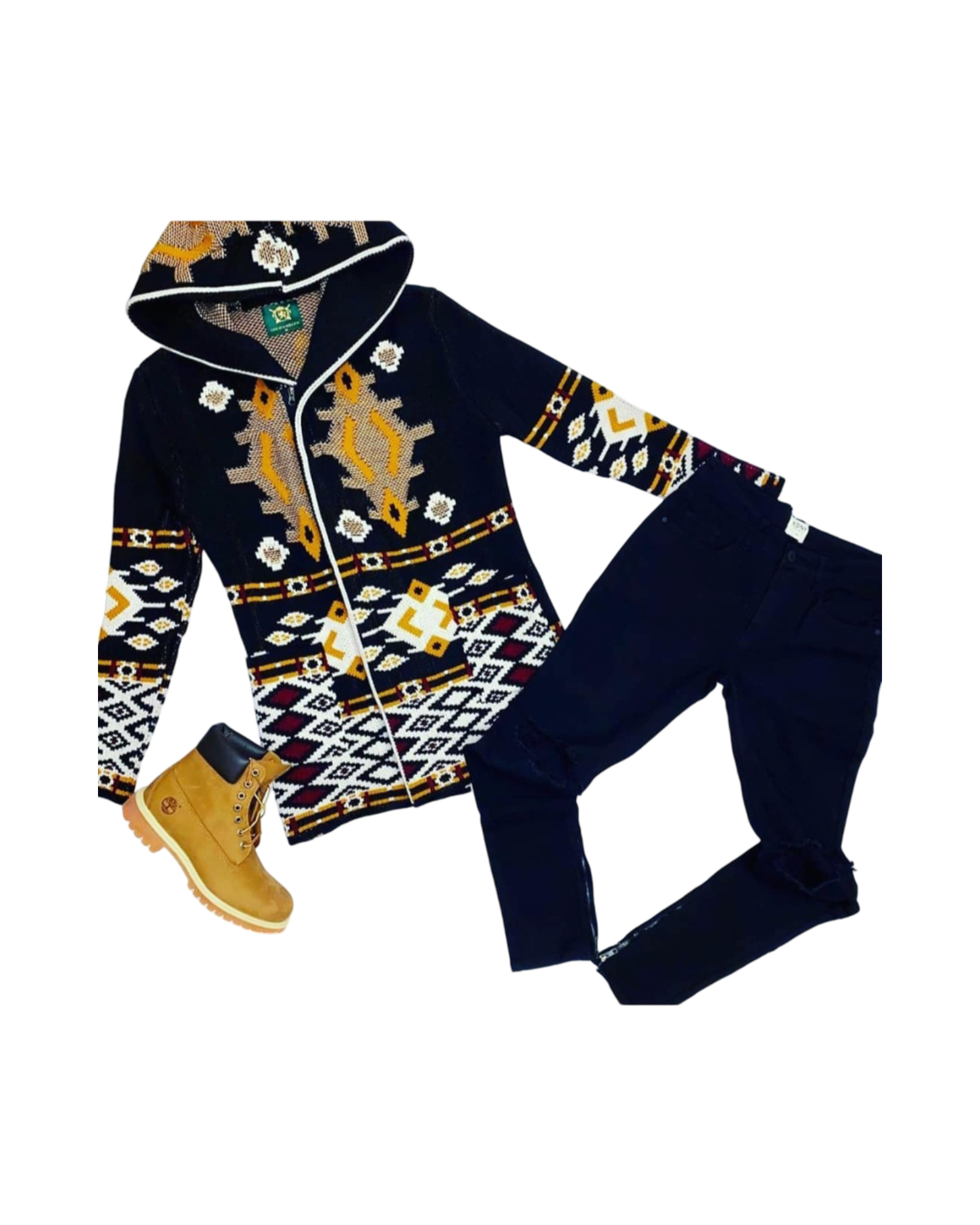 Men's Long Hooded Cardigan