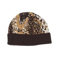 brown and beige beanie hat