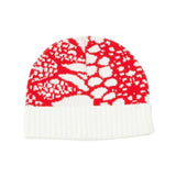 red and white beanie hat