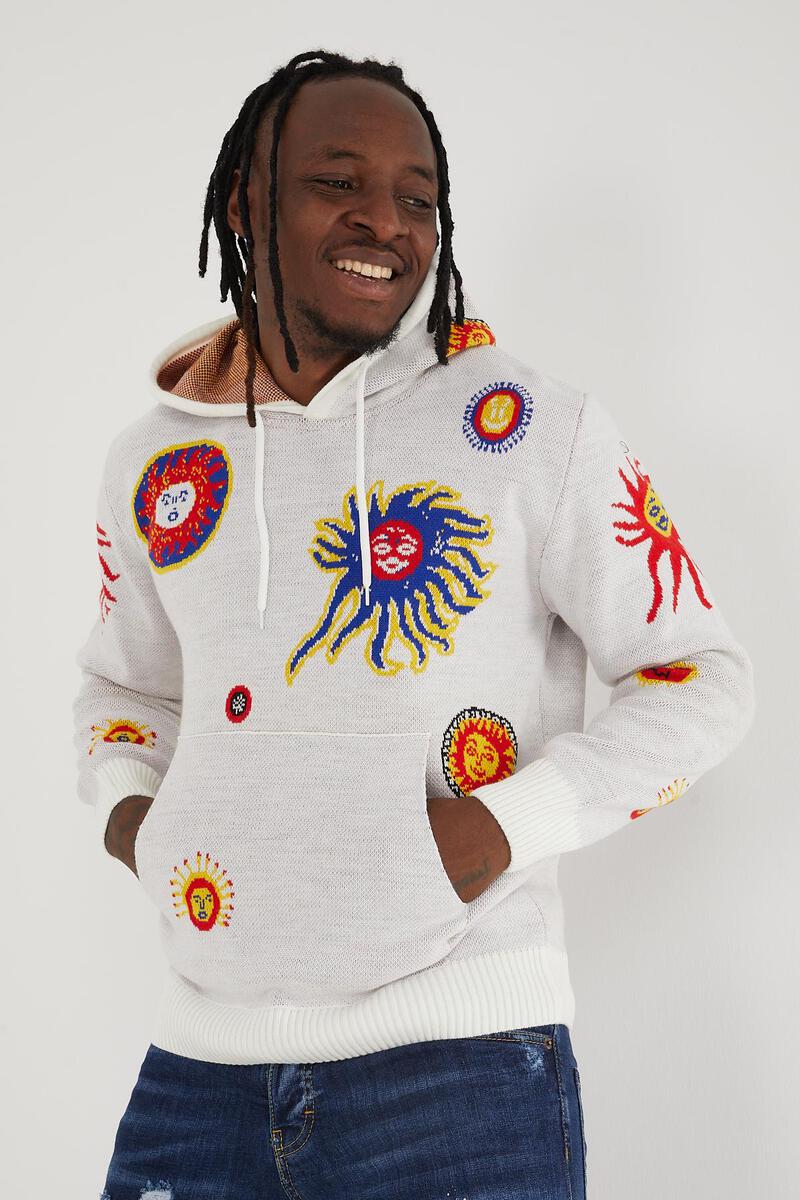 Men's Pullover Hoodie-White