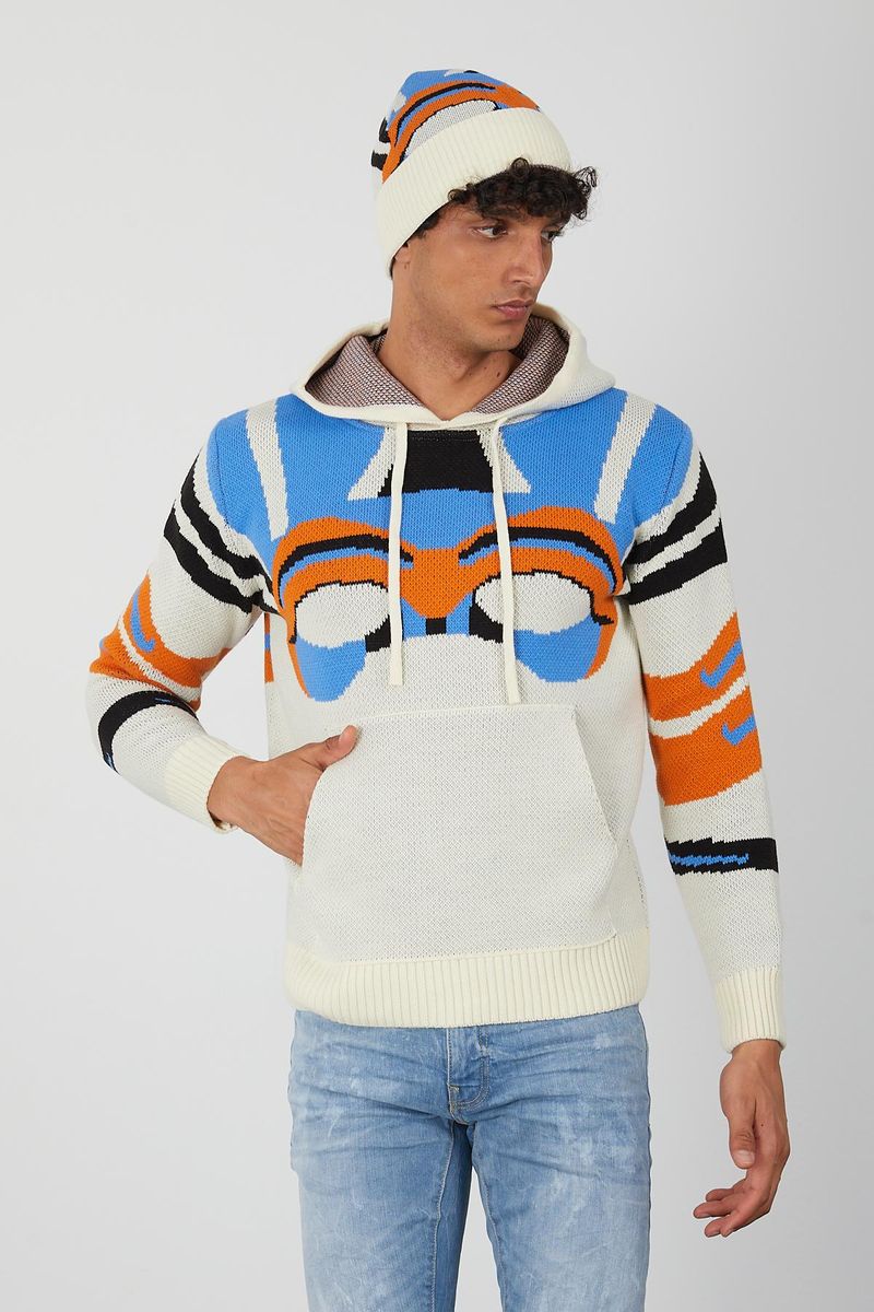 Men's Pullover Hoodie-Ivory