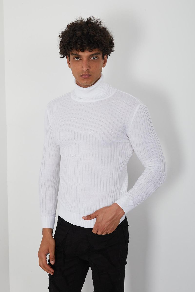 Men's Turtleneck- White