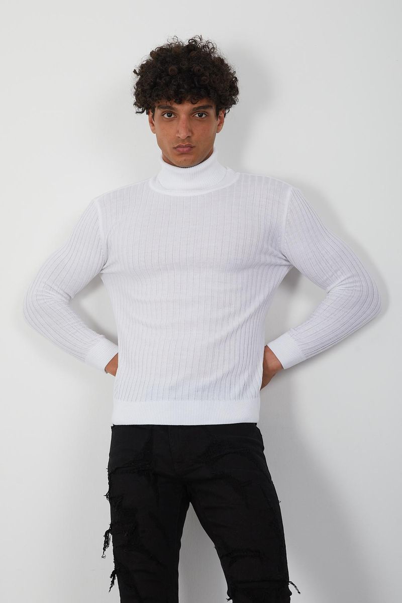 Men's Turtleneck- White