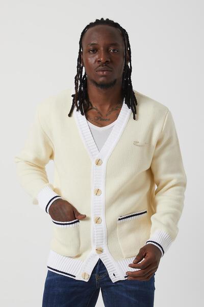 Men's Buttondown Cardigan-White