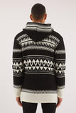 Men' sweater long hooded- Black