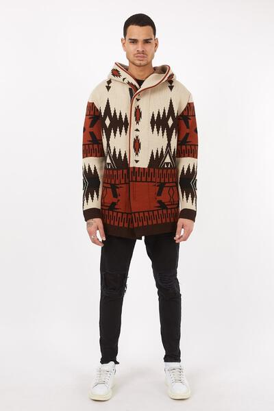 Men's Cardigan-Coffee