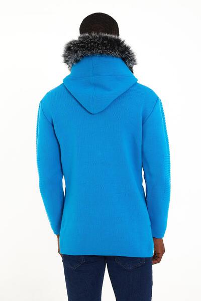 Men's Sweater Cardigan- Scuba Blue